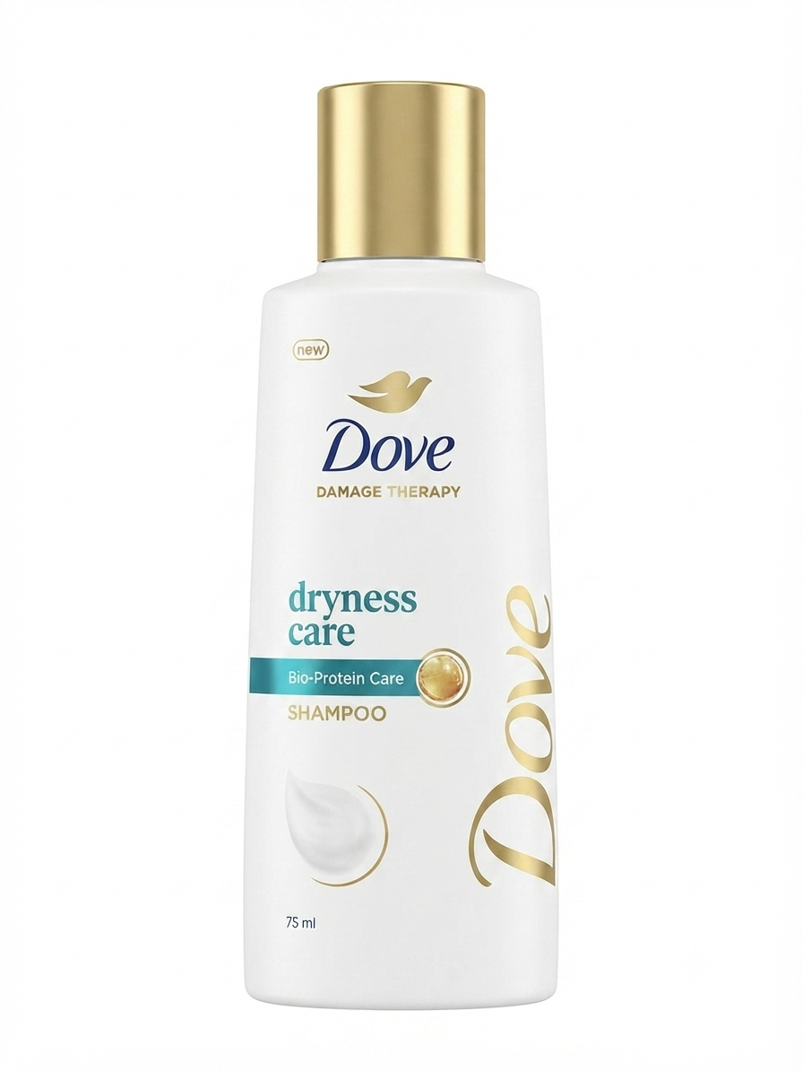 Dove Damage Therapy Dryness Care Shampoo, Bio-Protein Care, Moisturizing Shampoo for Dry & Damaged Hair, Helps Smooth & Nourish Hair, 75 ml