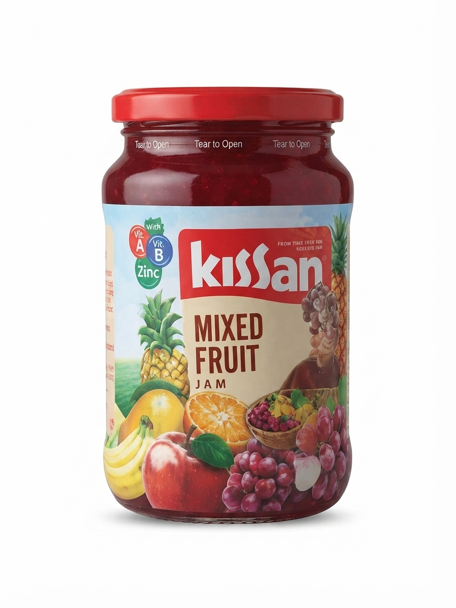 Kissan Mixed Fruit Jam, Fruity Spread with Mixed Fruit Blend, Smooth & Spreadable, 500g