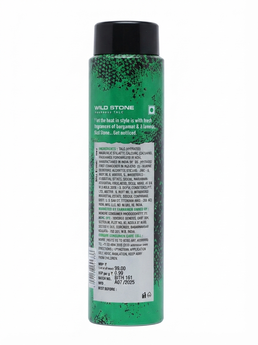 Wild Stone Hydra Energy Talc for Men, Freshness Talcum Powder with Refreshing Fragrance, Body Talc for Daily Grooming