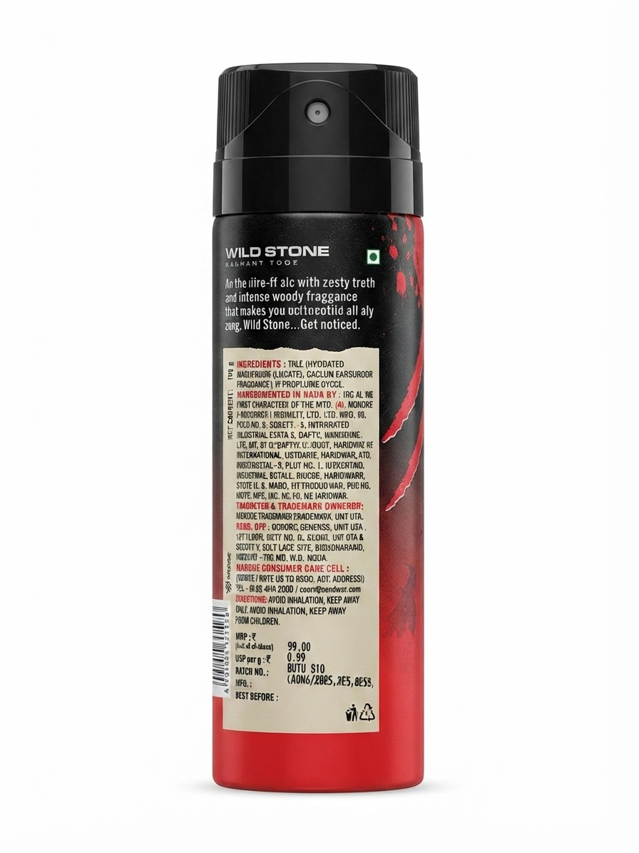 WILD STONE Ultra Sensual Fragrant Talc 100g for Men, Long-Lasting Fragrance Body Powder, 24-Hour Freshness, Sweat & Moisture Absorbing Fine Powder, Skin-Friendly Formula, Free Deodorant Soap
