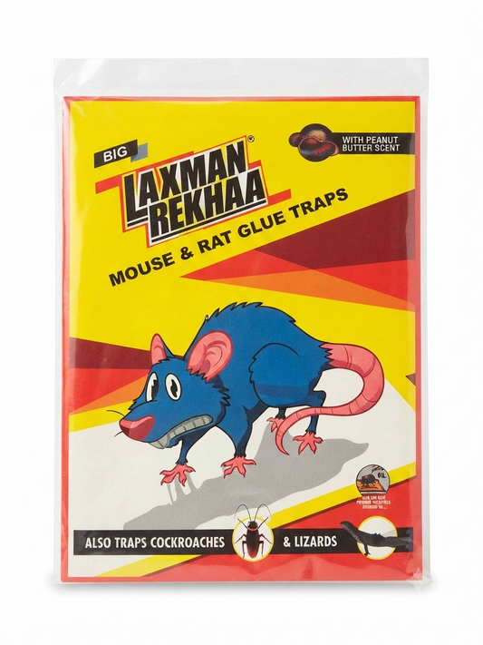 LAXMAN REKHAA Mouse & Rat Glue Traps, Strong Sticky Glue Boards with Peanut Butter Scent, Ready-to-Use Non-Poisonous Pest Trap for Mice, Rats, Cockroaches & Lizards, Home & Office Pest Control