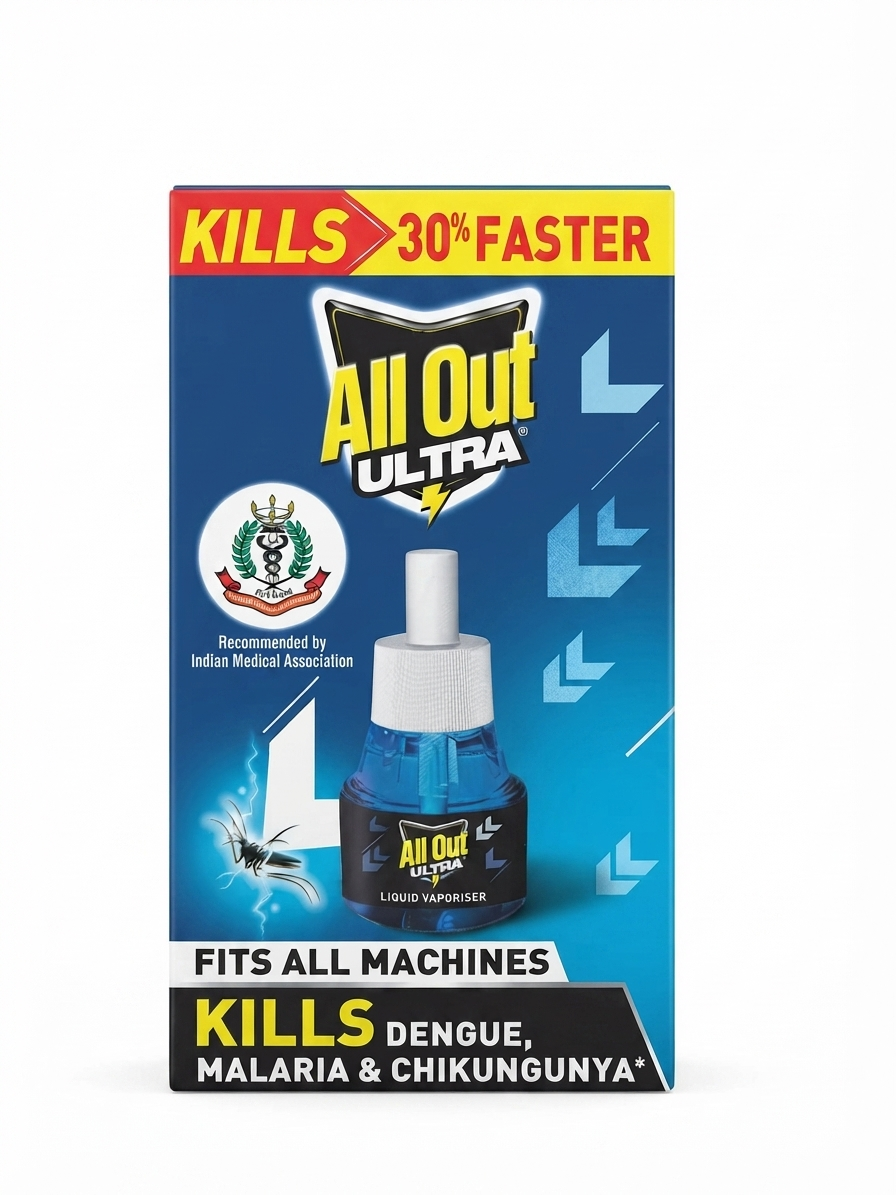 All Out Ultra Liquid Mosquito Repellent Refill, Fast Action Formula, Universal Refill for All-Out Liquid Machines, Easy Plug-In Mosquito Protection for Home