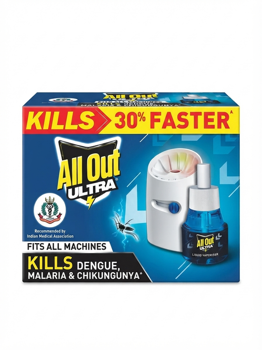 All Out Ultra Liquid Vaporiser Refill, Mosquito Repellent Liquid, Fast Action Formula, Fits Compatible Liquid Vaporiser Machines, Easy Plug-In Mosquito Protection for Home