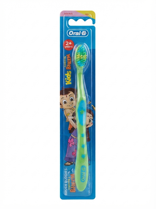 Oral-B Chhota Bheem Kids Toothbrush, Soft Bristles, Gentle Toothbrush for Toddlers & Kids 2+ Years, Non-Slip Ergonomic Handle, Fun Character Design