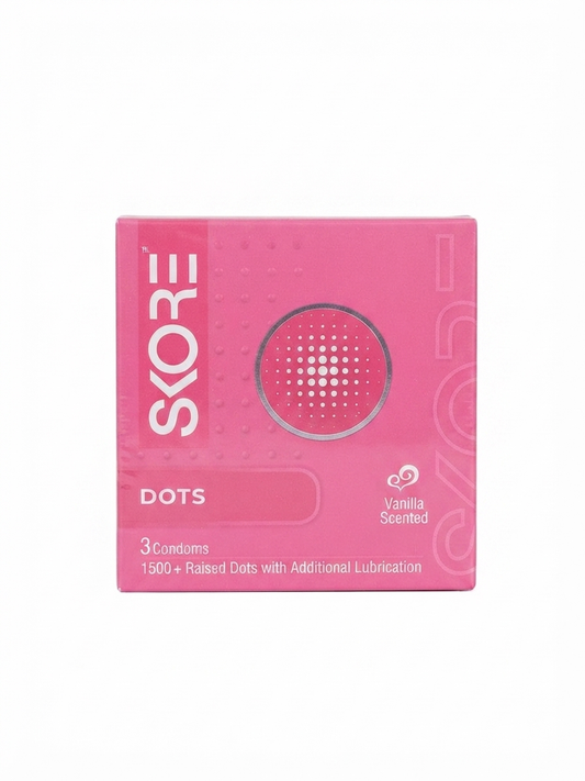 SKORE Not Out 3N Condoms, 3 Count | Climax Delay Condoms with Additional Lubrication | 1500+ Raised Dots for Stimulation | Natural Rubber Latex | ISO 4074 Compliant