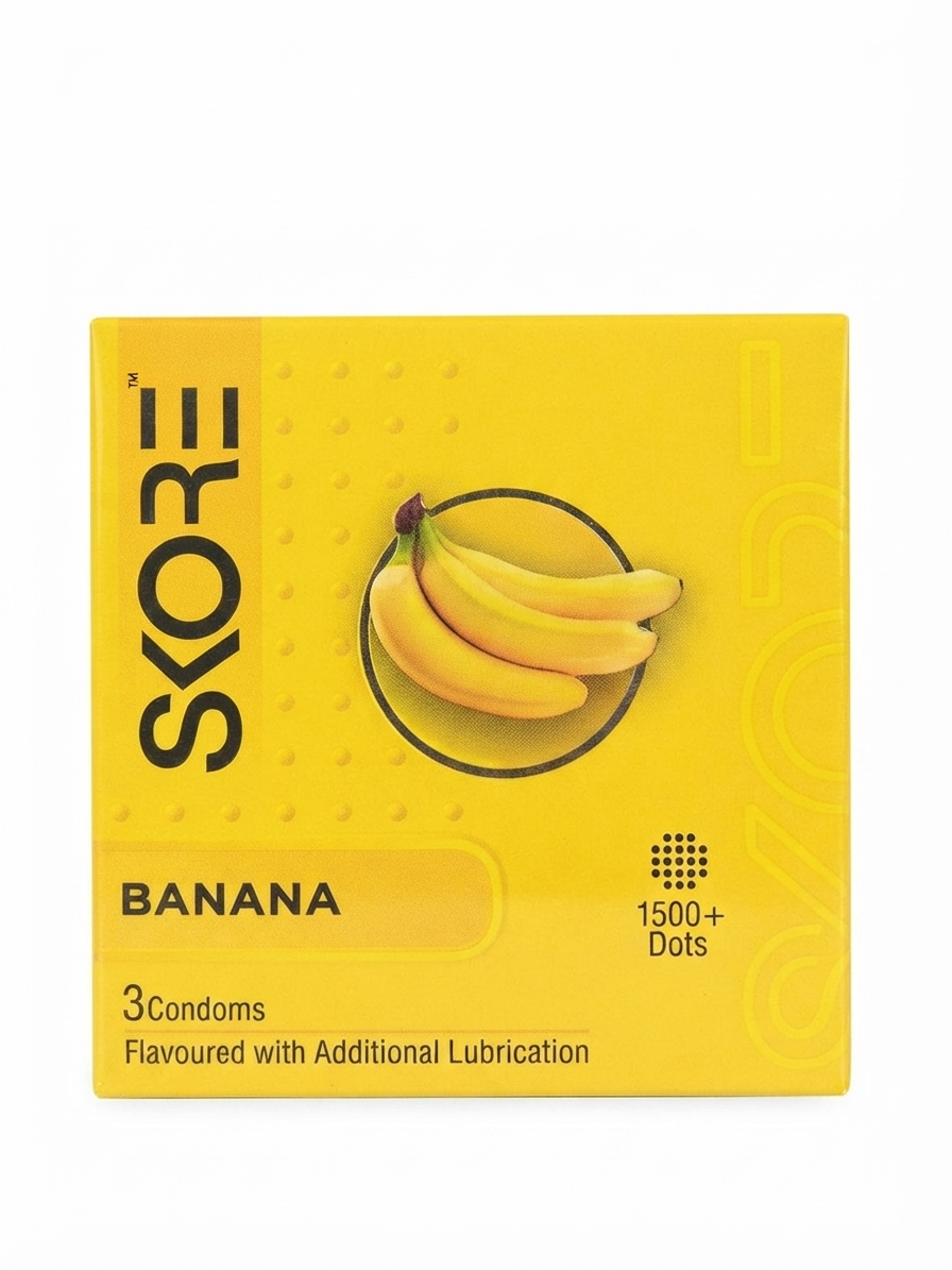 SKORE Not Out 3N Condoms, 3 Count | Climax Delay Condoms with Additional Lubrication | 1500+ Raised Dots for Stimulation | Natural Rubber Latex | ISO 4074 Compliant