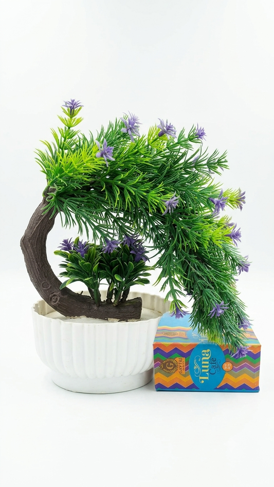 Artificial Potted Plant for Home Decor, Faux Greenery Plant with Realistic Leaves, Maintenance Free Decorative Plant for Living Room, Bedroom, Office, Table & Shelf, 14 Inch