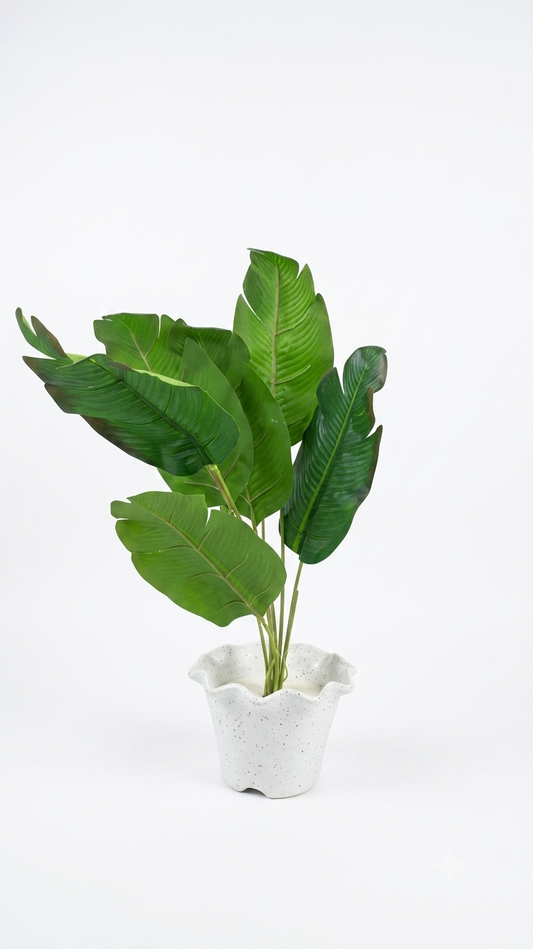 Artificial Traveller’s Palm Plant in Pot, 3.2 Feet Tall Faux Tropical Palm with Realistic Green Leaves, Maintenance Free Decorative Plant for Home, Living Room, Bedroom, Office & Events