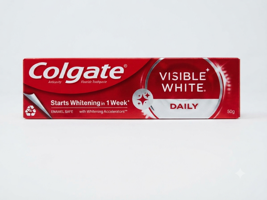 Colgate Visible White Daily Whitening Toothpaste, 20% More Product, Whitening Accelerators