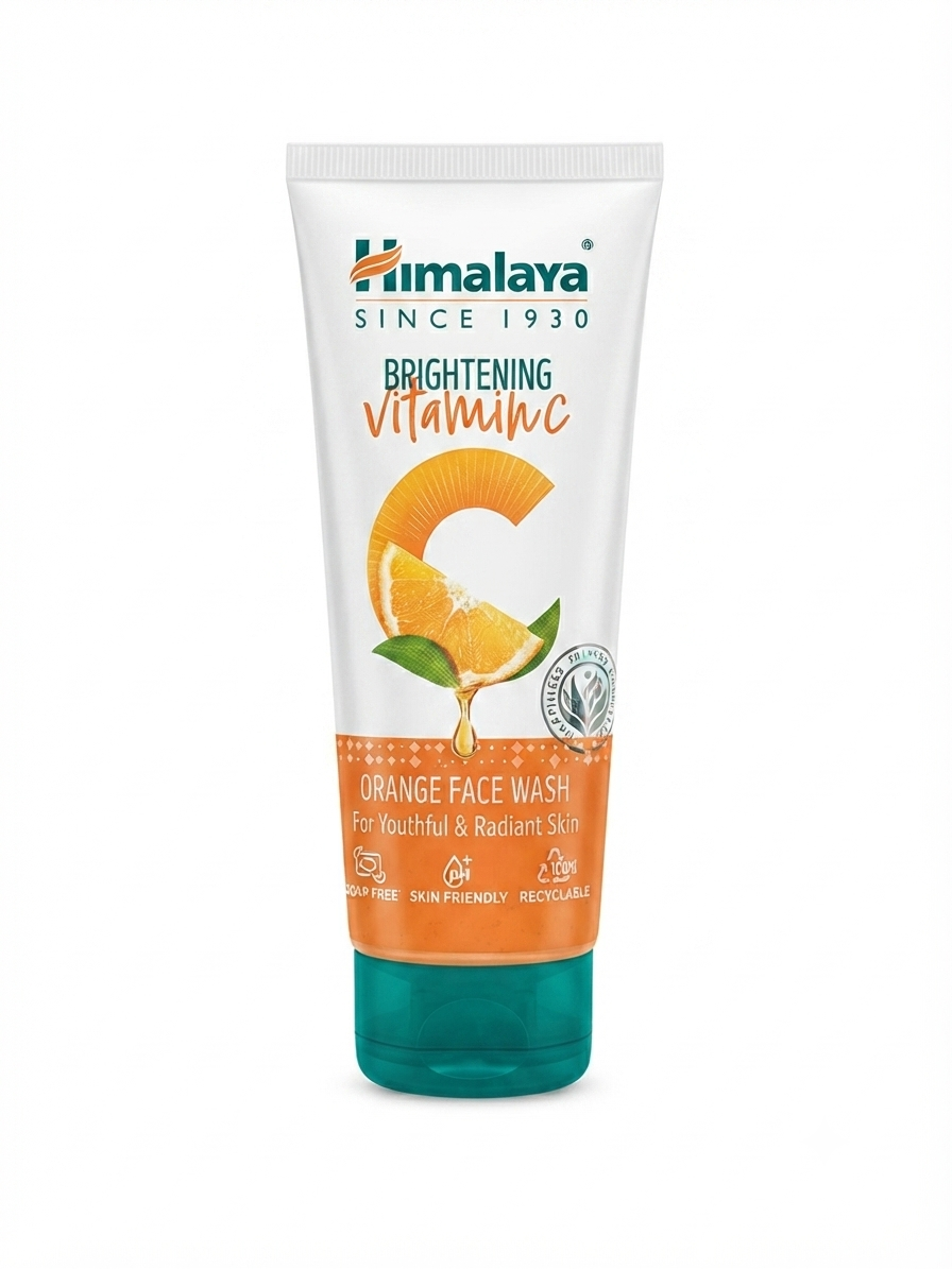 Himalaya Tan Removal Face Wash is an orange-themed facial cleanser featuring Peel and Honey.