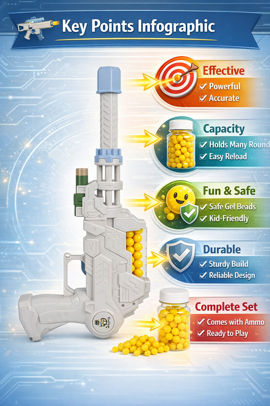 oy Gun with Refillable Bottle, Outdoor Shooting Game Toy