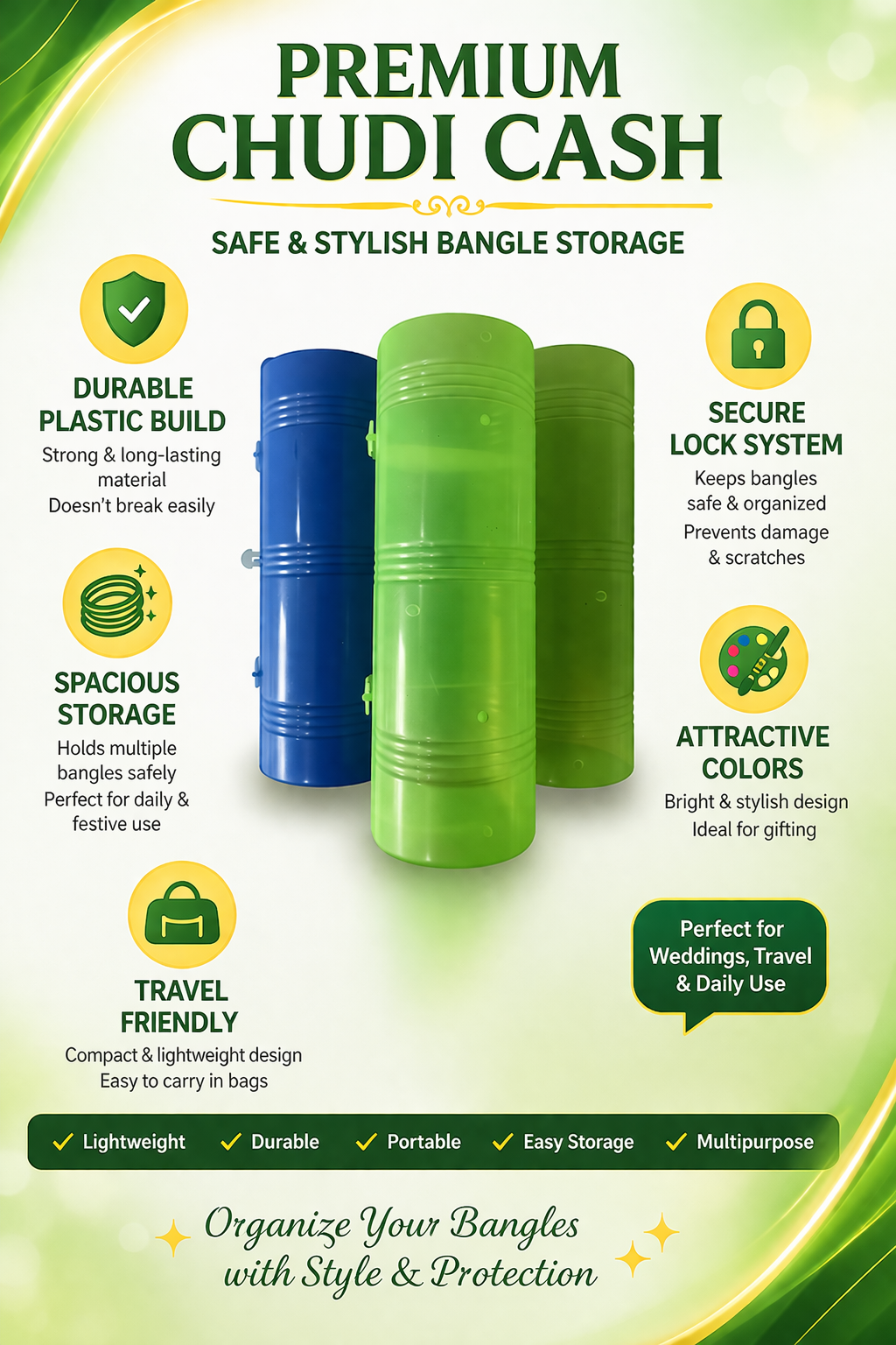 “Premium Chudi Cash – Safe & Stylish Bangle Storage” ( 1 peace )