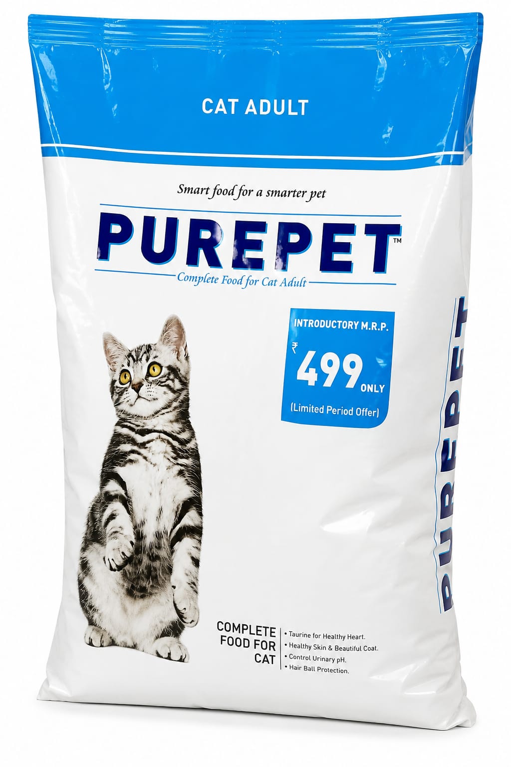 Purepet Adult Dry Cat Food 2.8 kg | Complete & Balanced Nutrition | Taurine Enriched | Healthy Skin & Coat