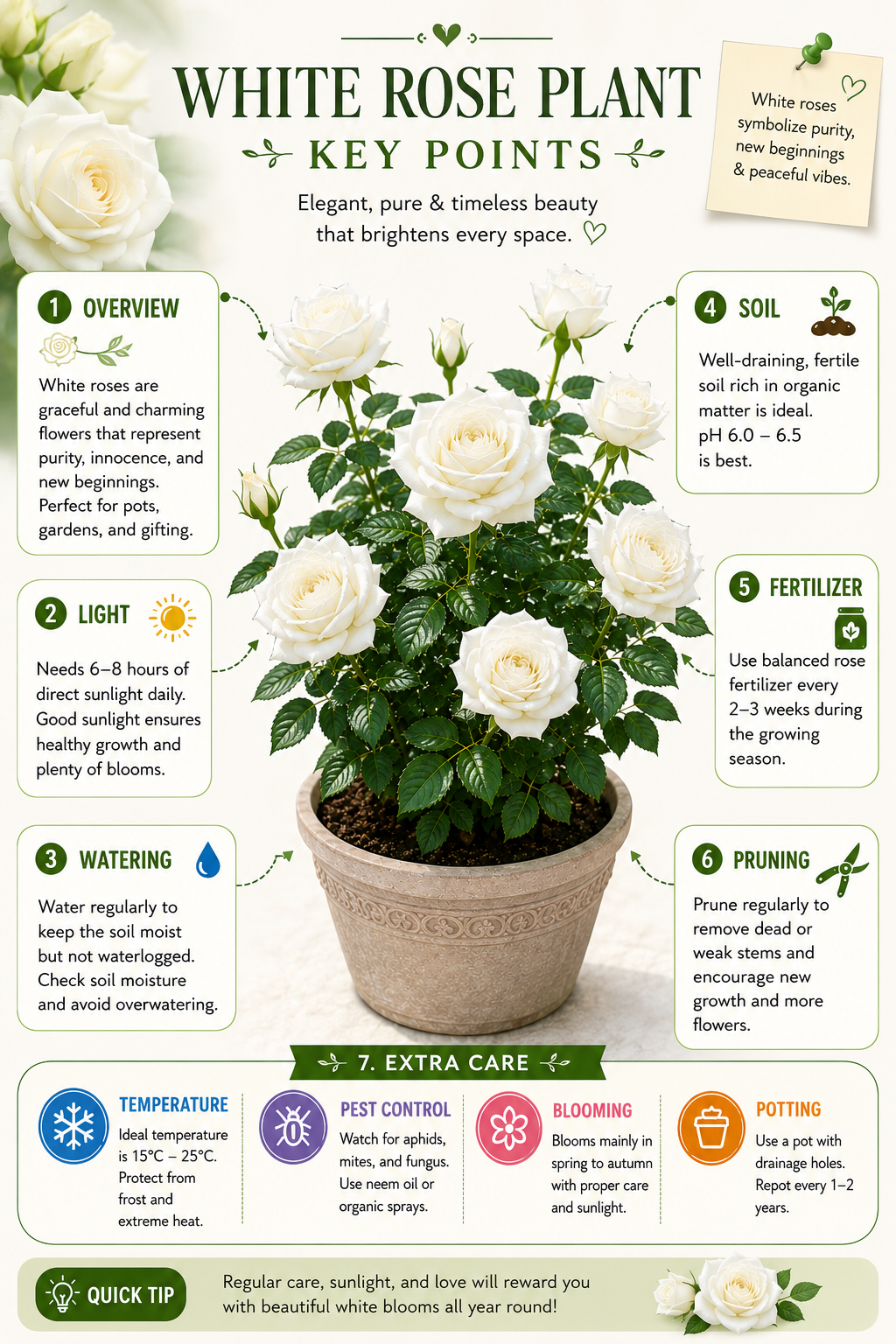 WHITE ROSE PLANT Pure Elegance for Every Garden