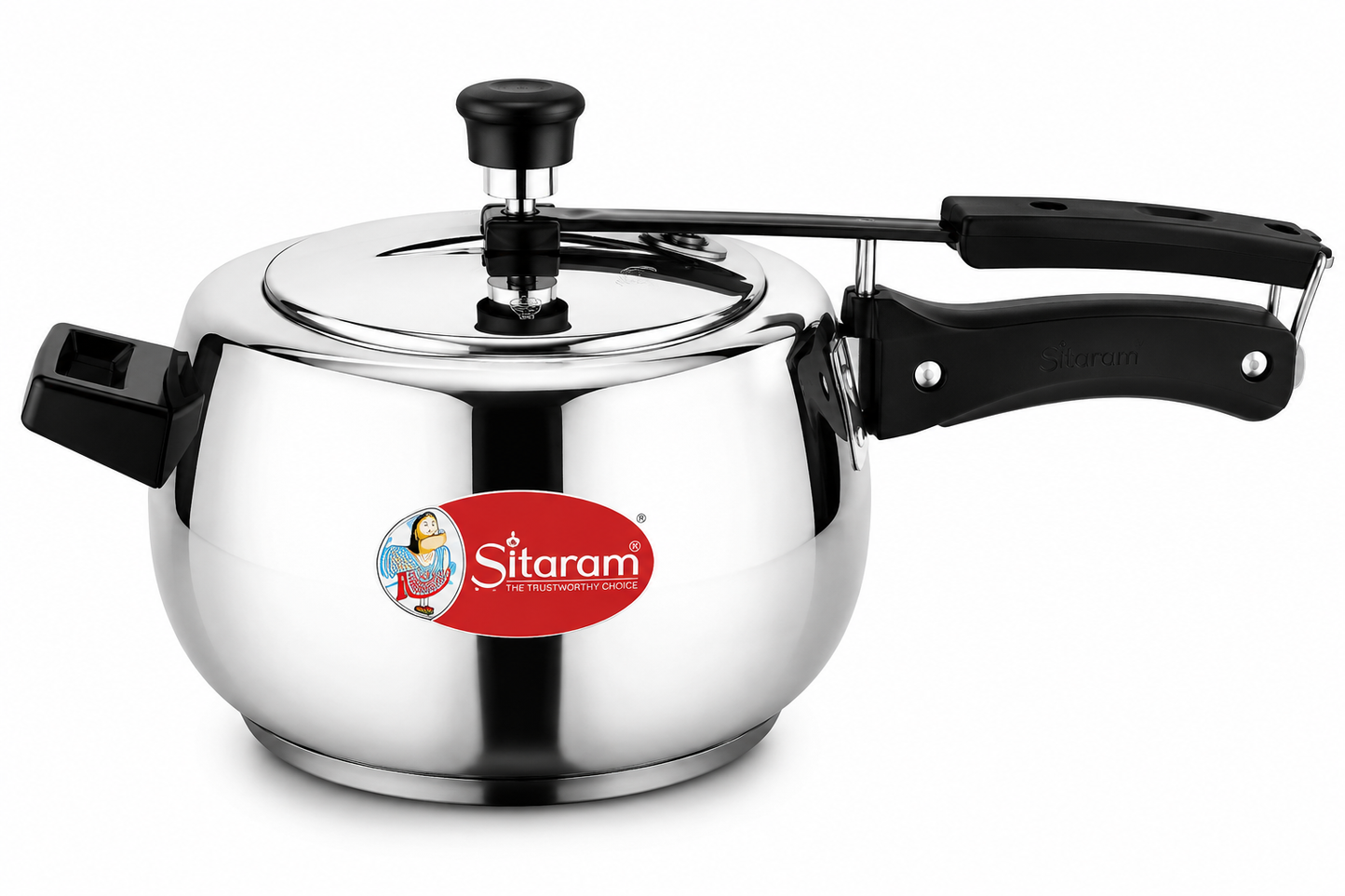 Sitaram Stainless Steel Pressure Cooker 3 Litre | Inner Lid Pressure Cooker | 3 Ply Sandwich Bottom | Induction & Gas Compatible | Food Grade Stainless Steel Cooker