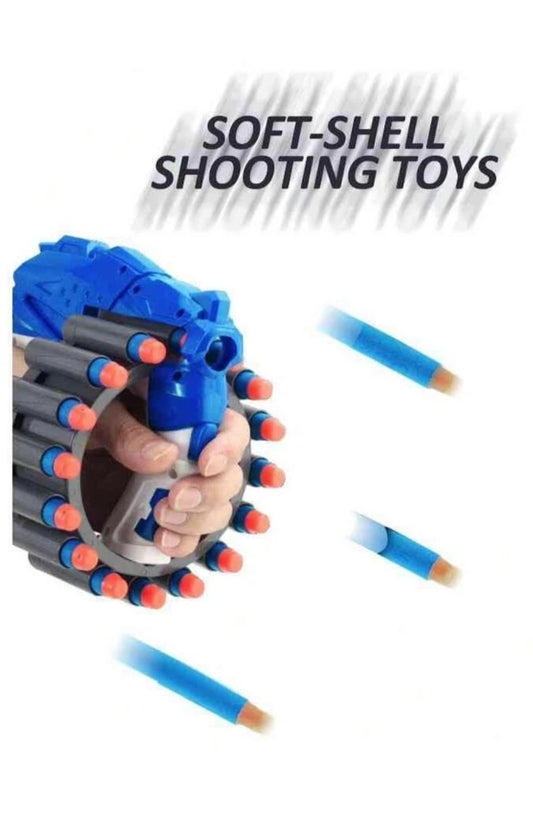 Foam Dart Blaster Gun Toy with Rotating Cylinder – Soft Bullet Toy Gun with Multiple Darts, Rapid Fire Action, Safe Kids Blaster Toy for Boys & Girls