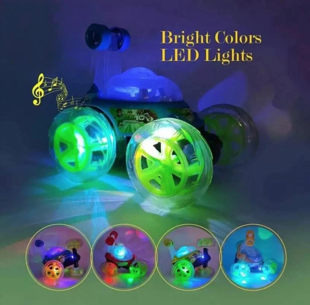 Remote Control Stunt Car for Kids, 360° Rotating RC Car with LED Lights,