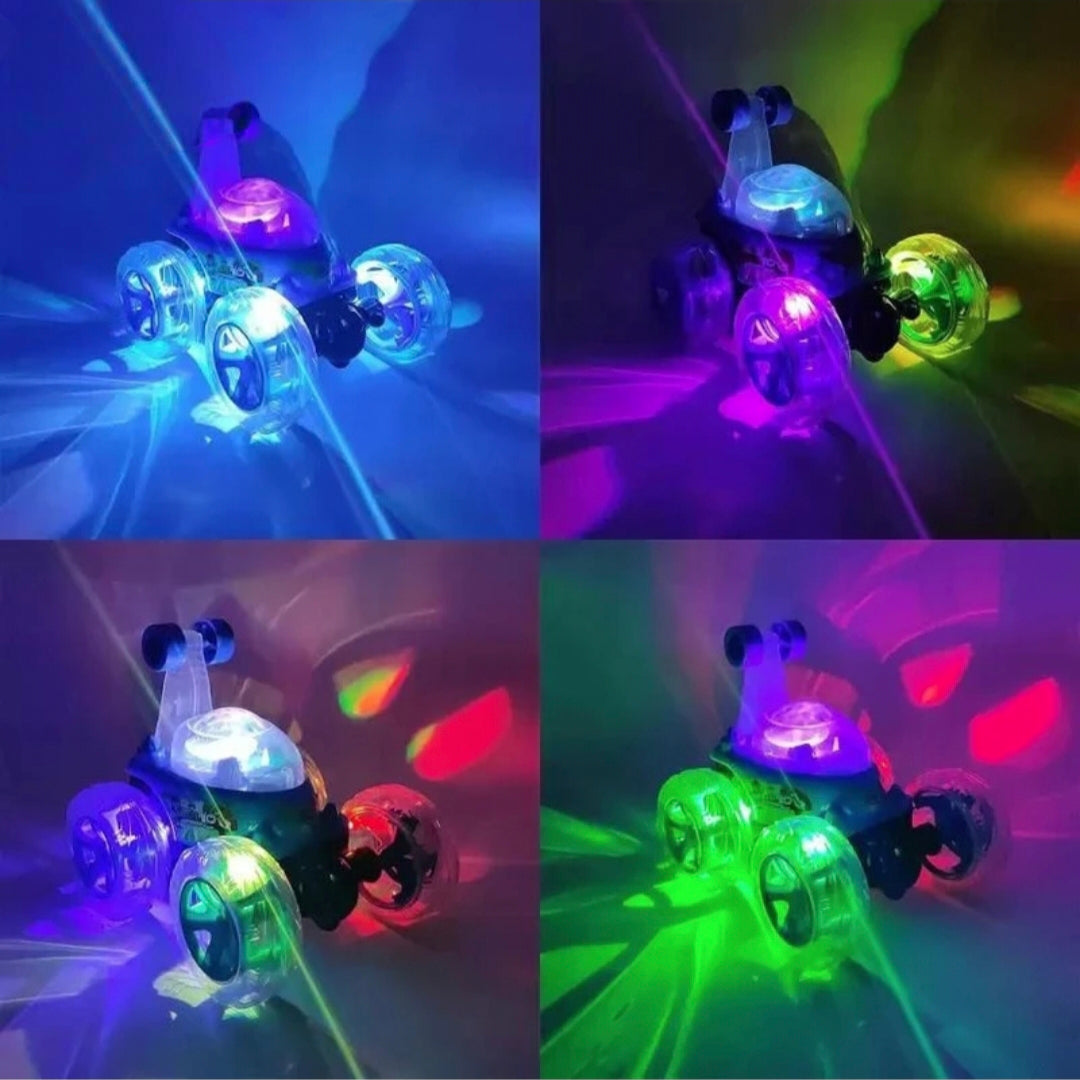 Remote Control Stunt Car for Kids, 360° Rotating RC Car with LED Lights,