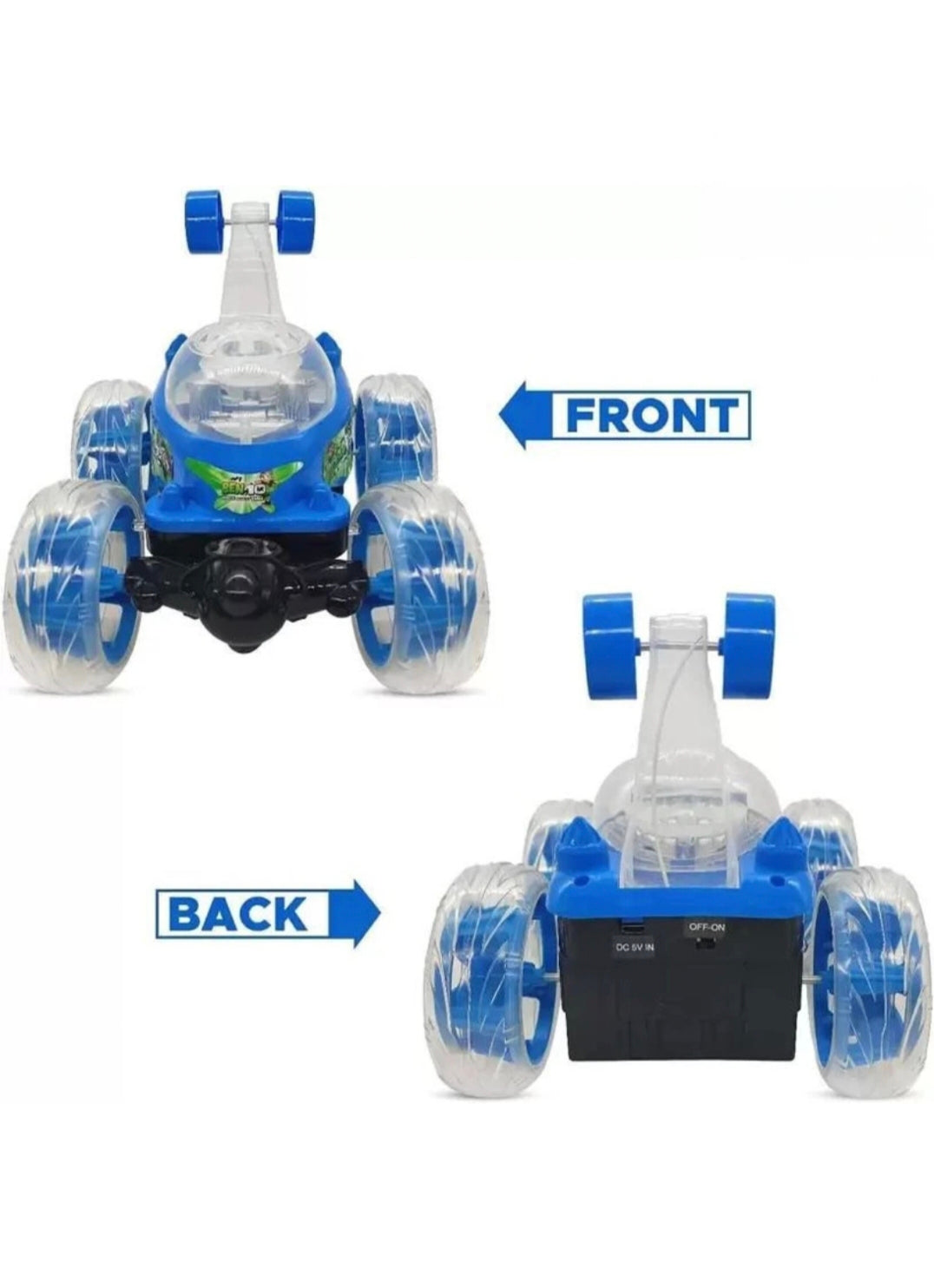 Remote Control Stunt Car for Kids, 360° Rotating RC Car with LED Lights,