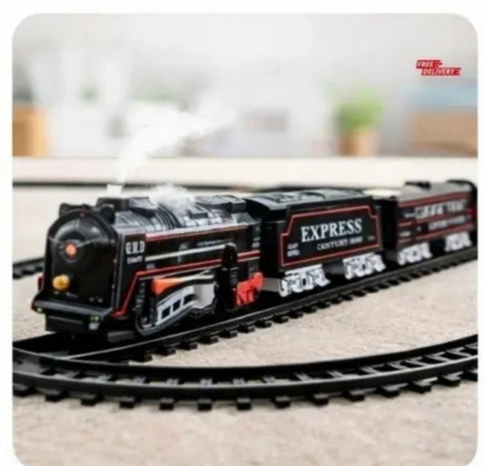 Electric Toy Train Set for Kids with Track | Battery Operated Express Train with Light & Sound
