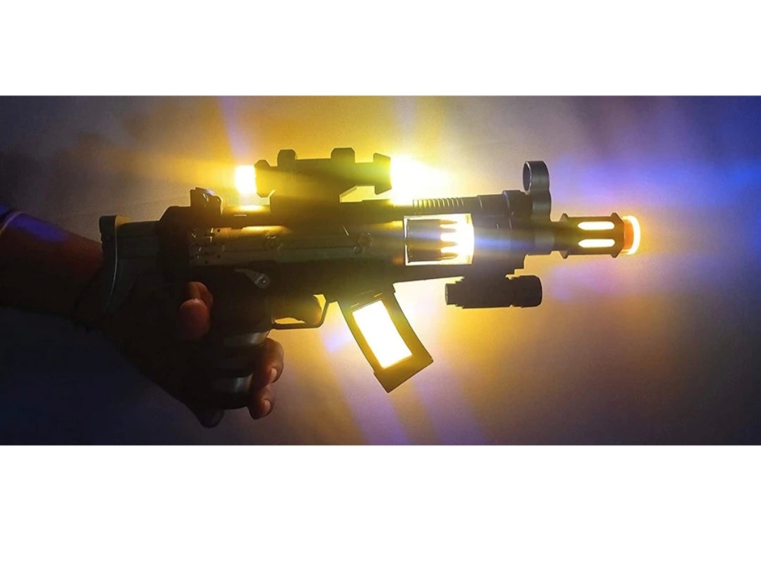 Electric Toy Gun with Light & Sound | 360° Rotating Bullet Effect Toy Blaster