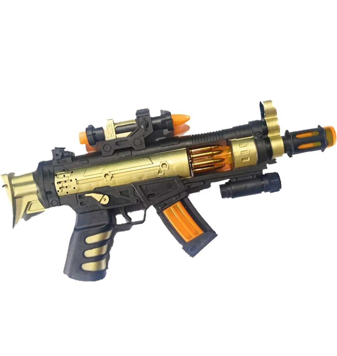 Electric Toy Gun with Light & Sound | 360° Rotating Bullet Effect Toy Blaster
