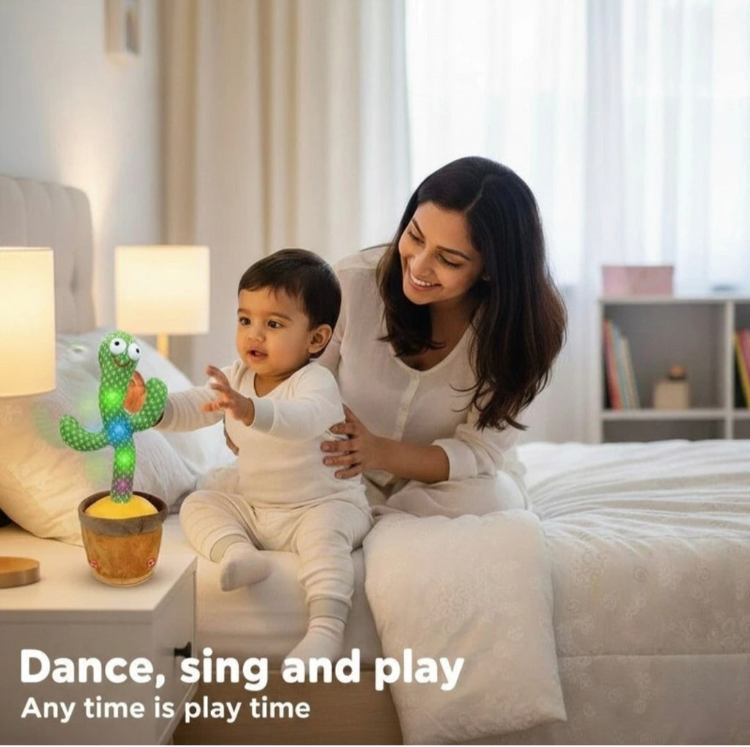 Dancing Cactus Toy with Music & Lights | Talking & Repeating Plush Toy