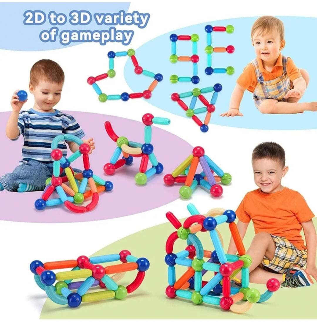 Magnetic Building Sticks & Balls Set for Kids | Educational STEM Construction Toy ( 25 pic )