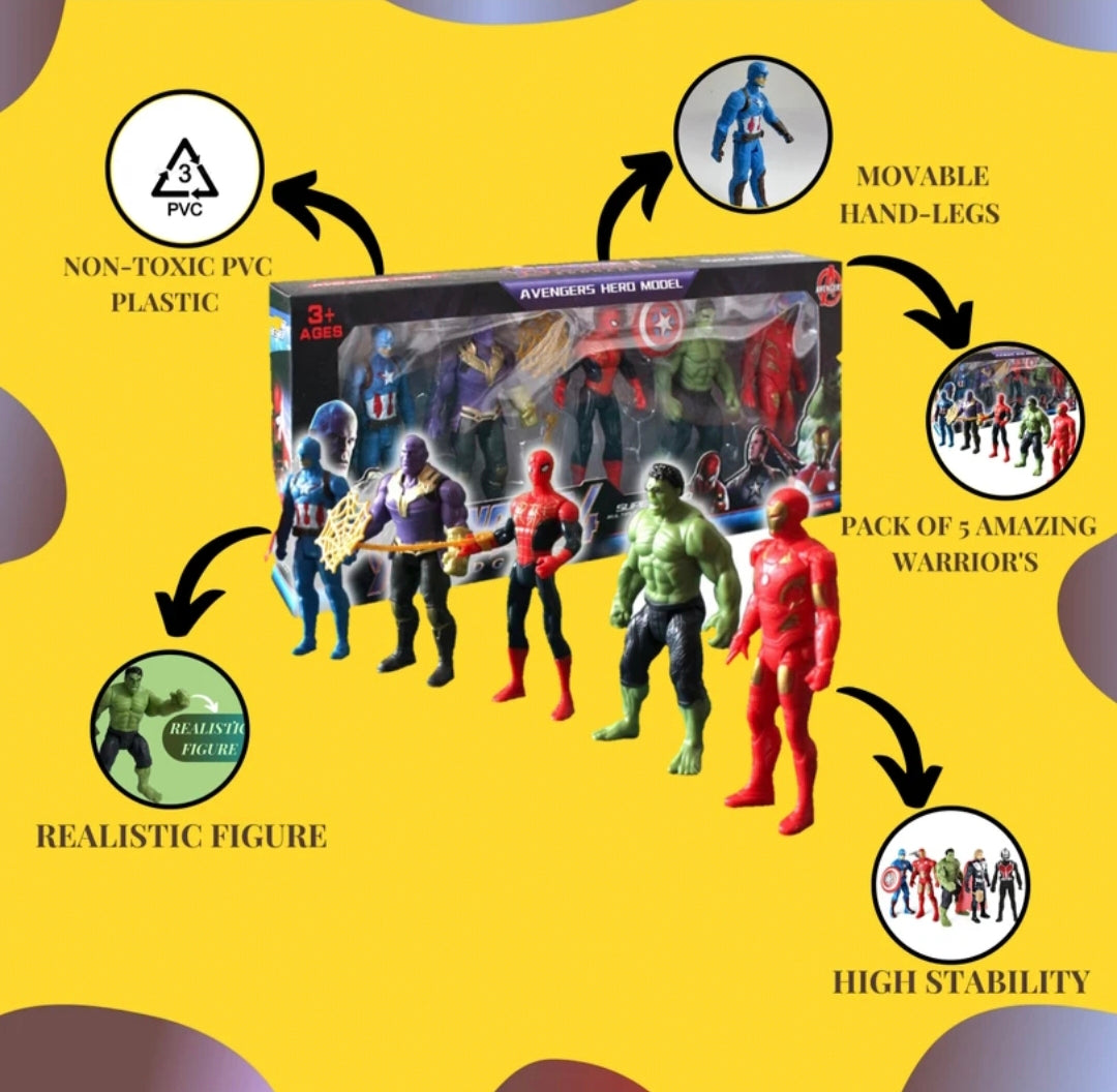 Superhero Action Figures Toy Set (Pack of 5)
