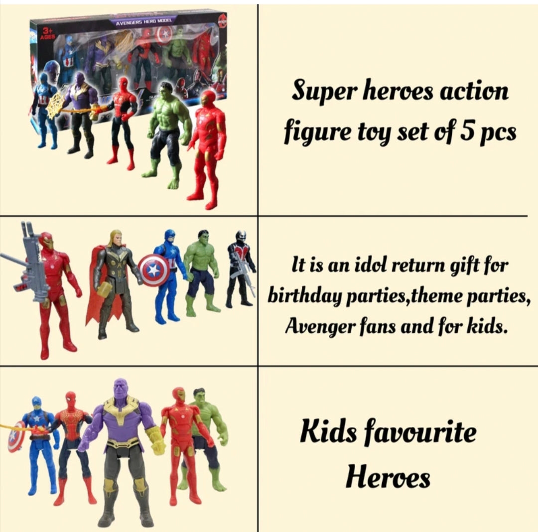 Superhero Action Figures Toy Set (Pack of 5)