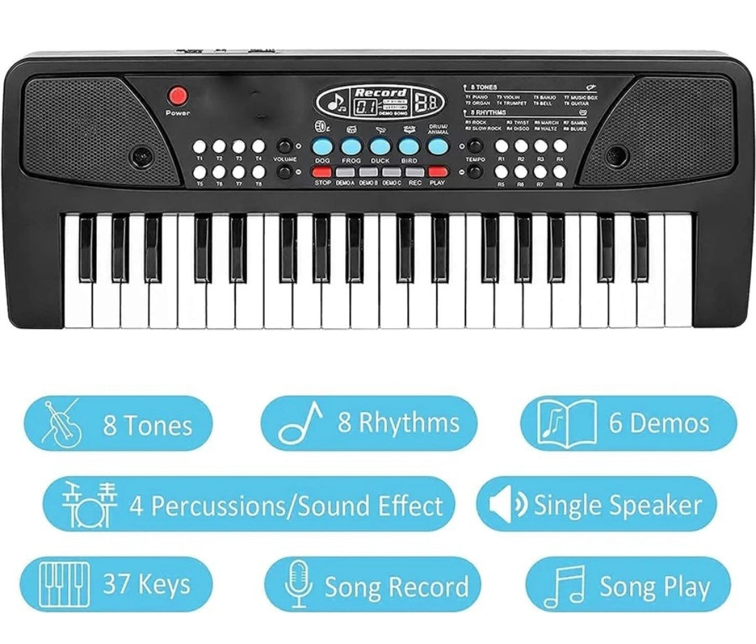 37 Keys Electronic Keyboard Piano for Kids with Microphone | Musical Learning Toy Keyboard