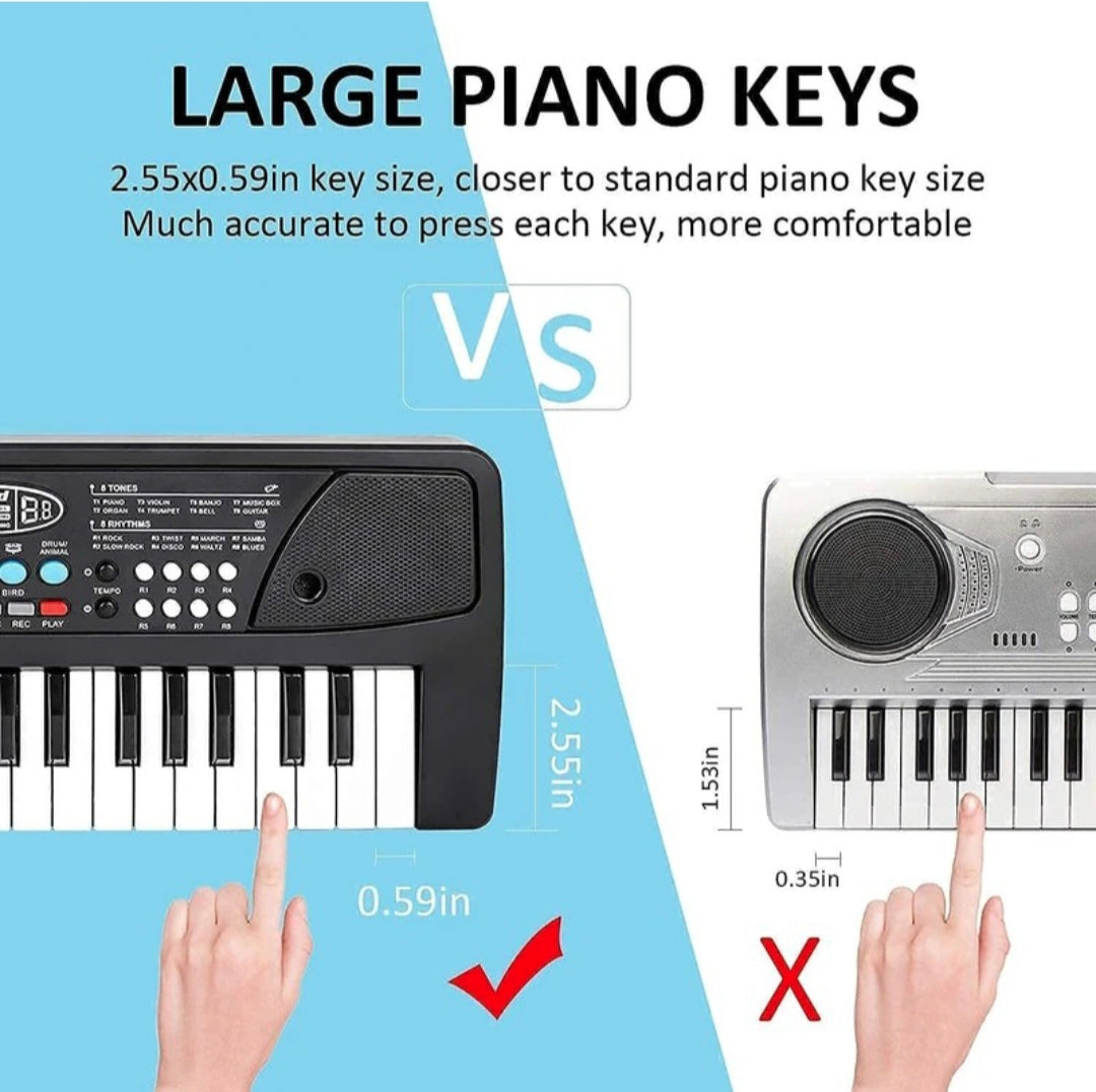 37 Keys Electronic Keyboard Piano for Kids with Microphone | Musical Learning Toy Keyboard