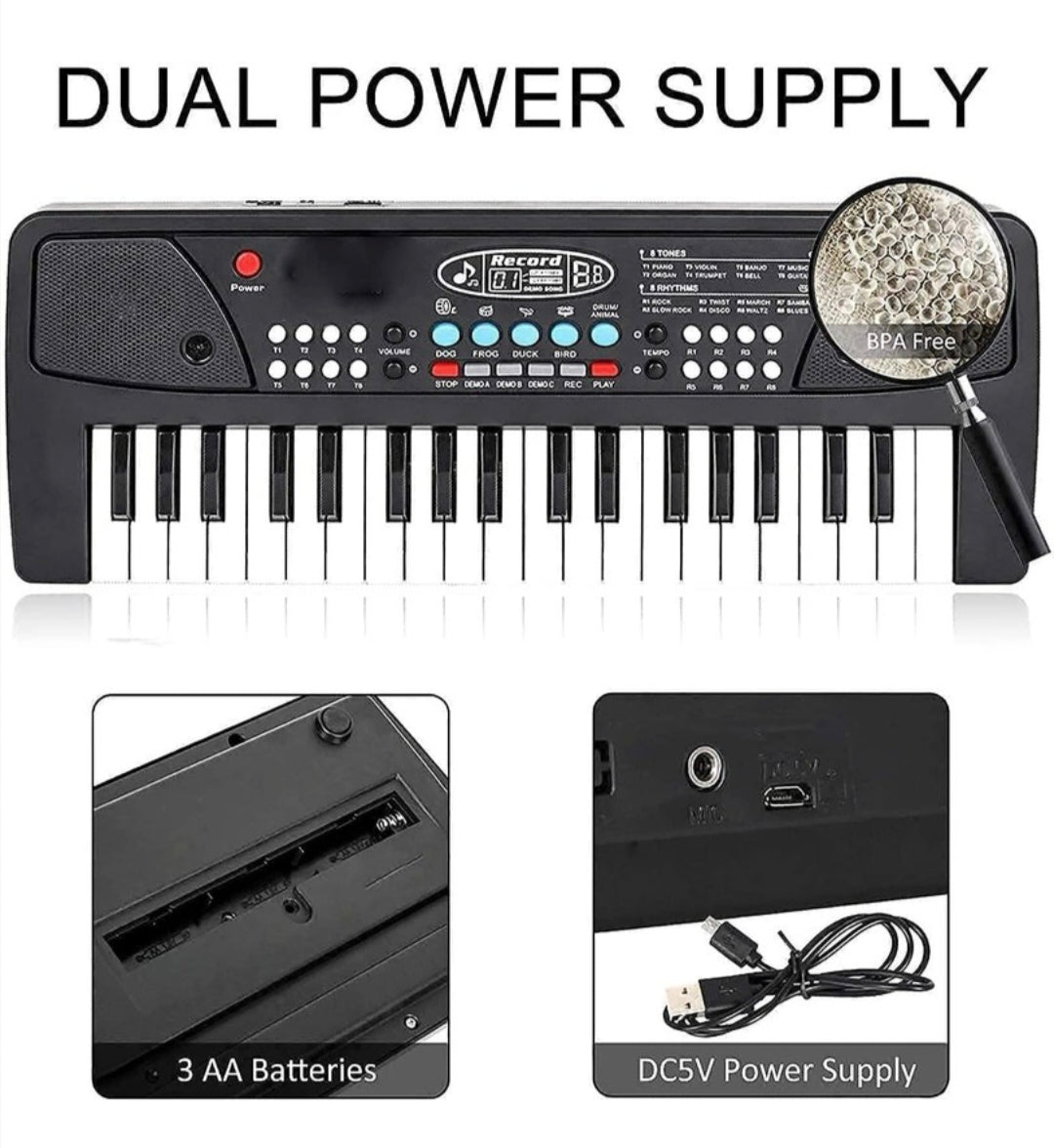 37 Keys Electronic Keyboard Piano for Kids with Microphone | Musical Learning Toy Keyboard