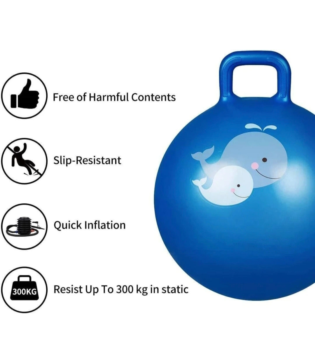 Kids Hopper Ball with Handle | Inflatable Jumping Ball for Toddlers & Children
