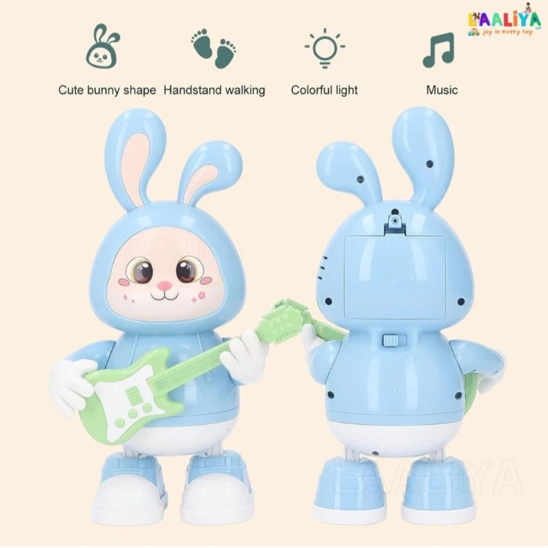 Musical Rabbit Toy with Guitar for Kids, Dancing Bunny Toy with Light & Sound, Battery Operated Cute Animal Toy for Boys & Girls (Ages 3+)