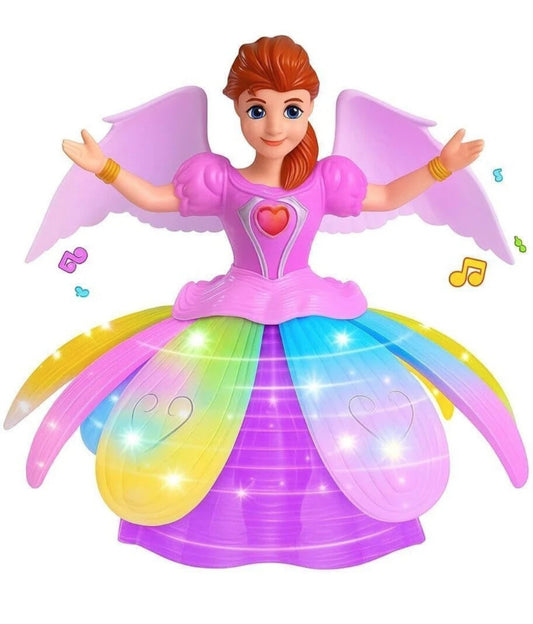 Dancing Fairy Princess Toy for Kids with Music & LED Lights, Battery Operated Rotating Doll with Wings, Musical Light-Up Toy for Girls (Ages 3+)