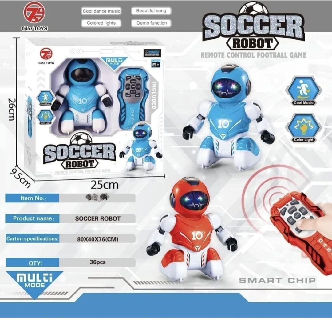 Remote Control Soccer Robot Toy with Lights & Music | Smart Dancing Robot with Color LED & Multi-Mode Functions