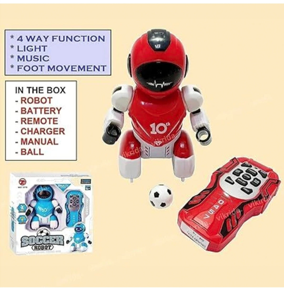 Remote Control Soccer Robot Toy with Lights & Music | Smart Dancing Robot with Color LED & Multi-Mode Functions
