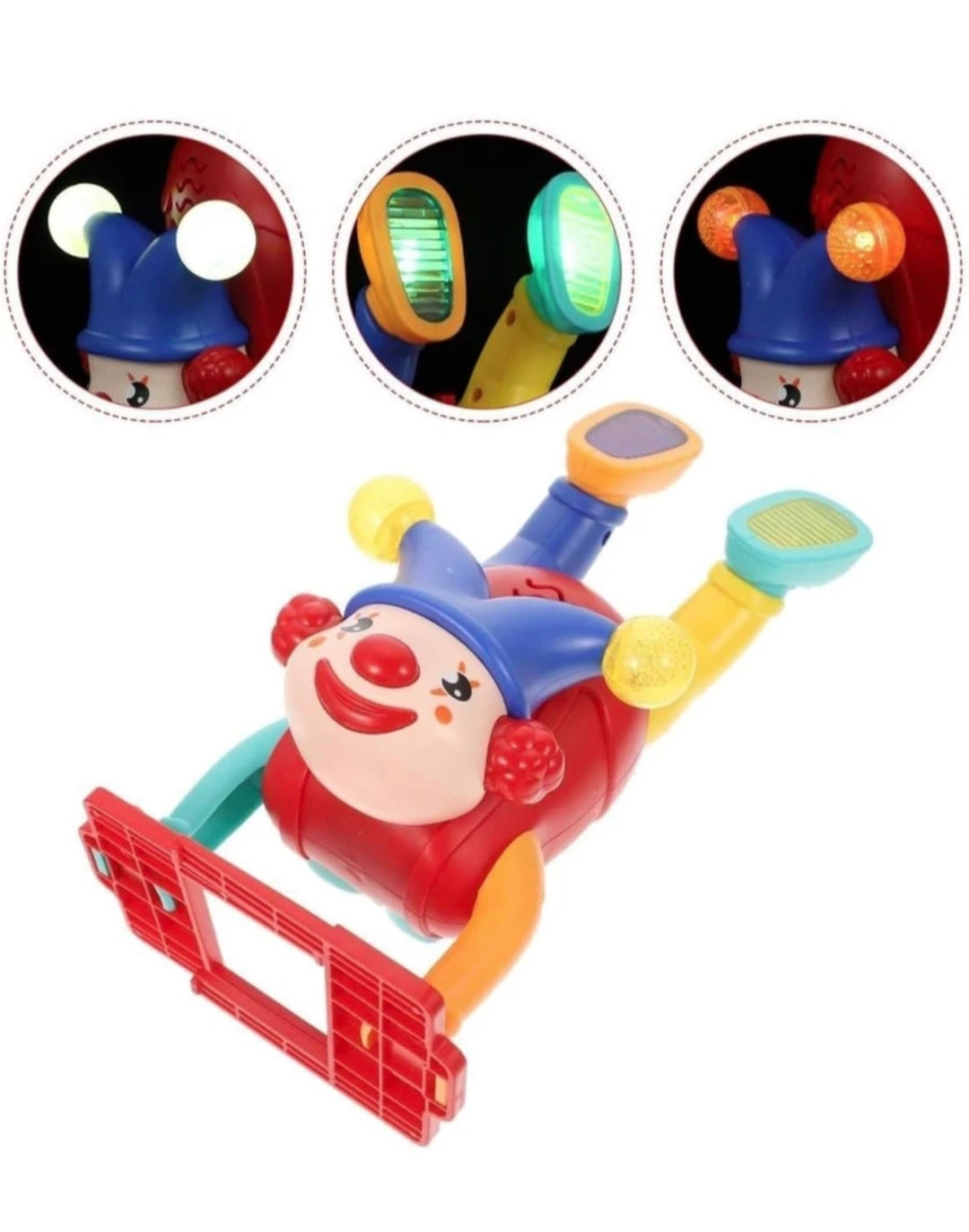 Dancing Clown Toy with Flip Action | Handstand Walking Toy with Music & Lights