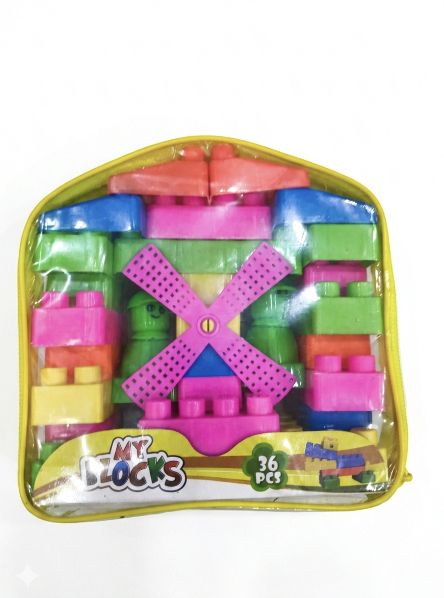 My Blocks Building Toy Set (36 Pieces) | Colorful Plastic Construction Blocks for Kids | Creative Learning & Educational Toy