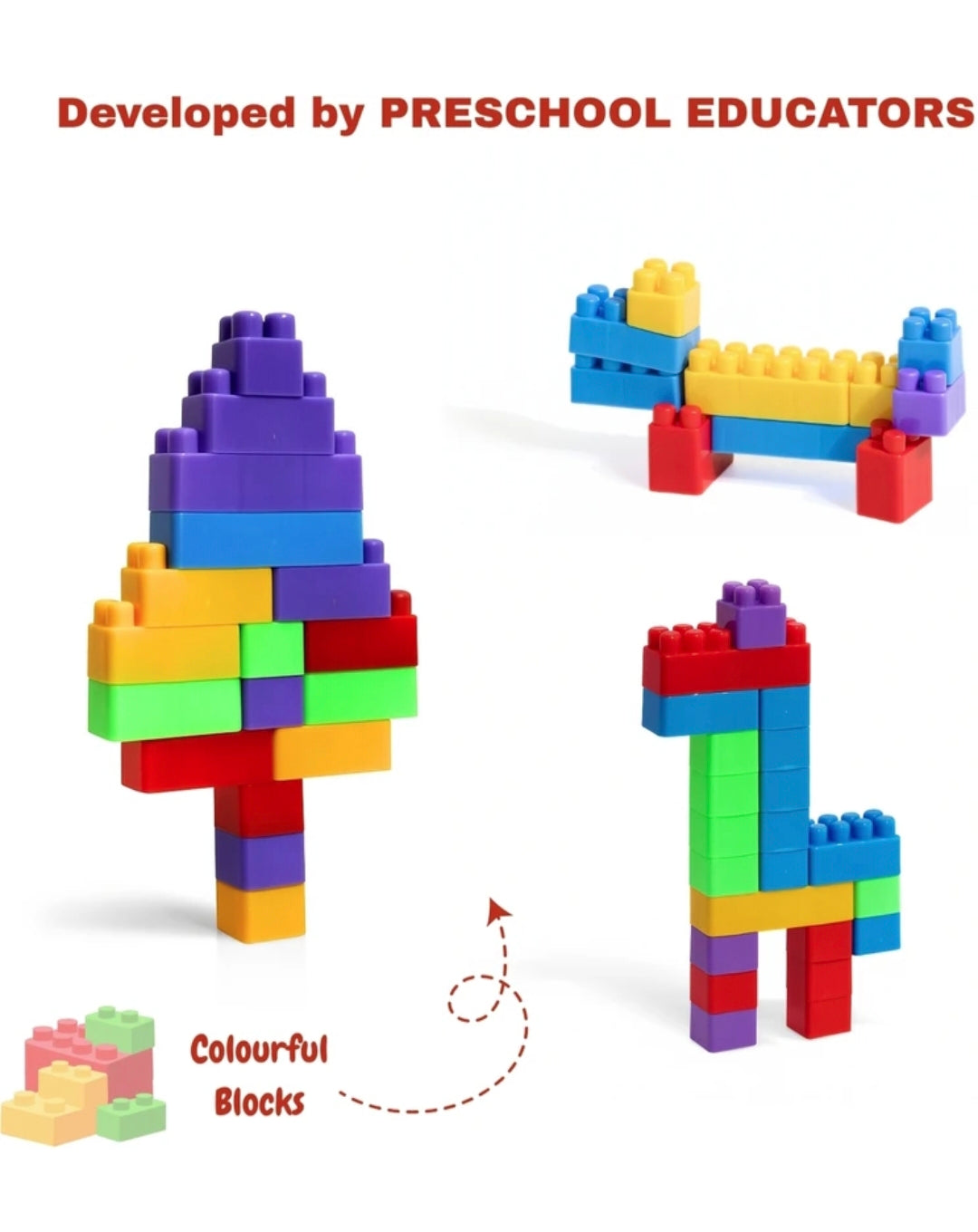 Kids Building Blocks Set with Storage Bag – Colorful Educational Construction Toy