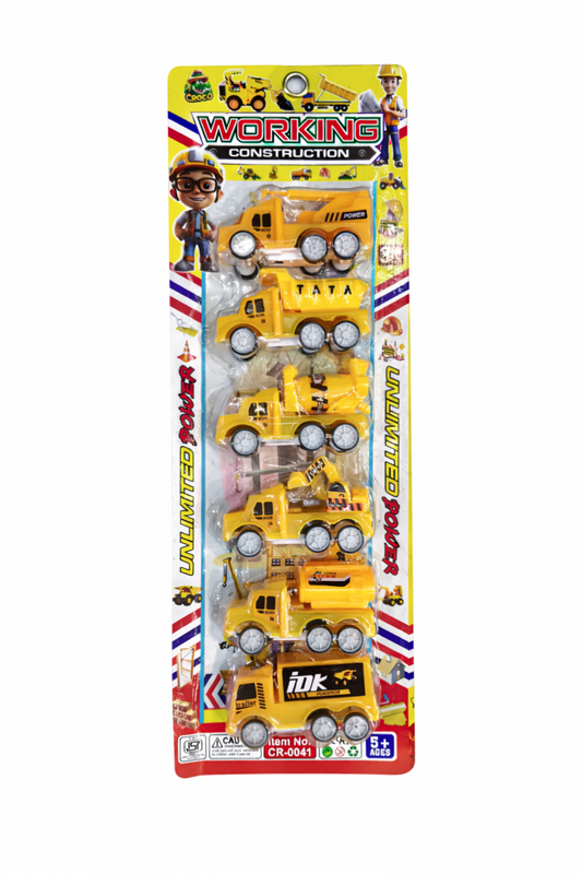 Construction Vehicle Toy Set for Kids (Pack of 6), Mini Construction Trucks – Dump Truck, Cement Mixer, Bulldozer, Forklift, Backhoe Loader & More (Ages 3+)
