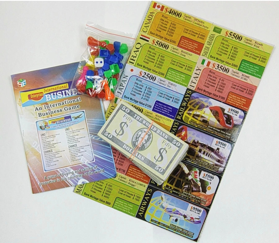 International Business Board Game for Kids & Family, Property Trading Game with Money