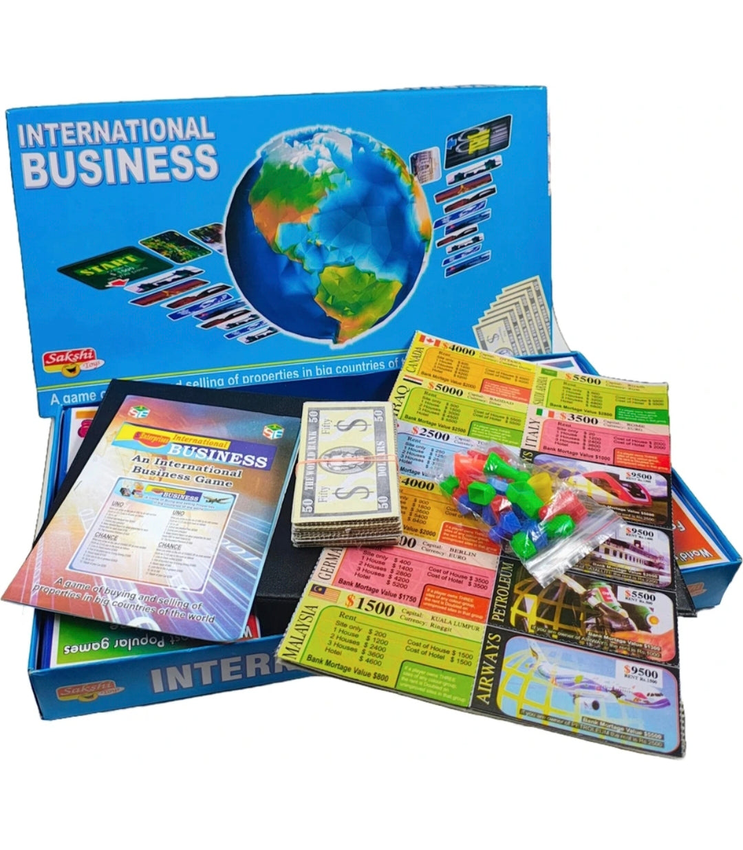 International Business Board Game for Kids & Family, Property Trading Game with Money