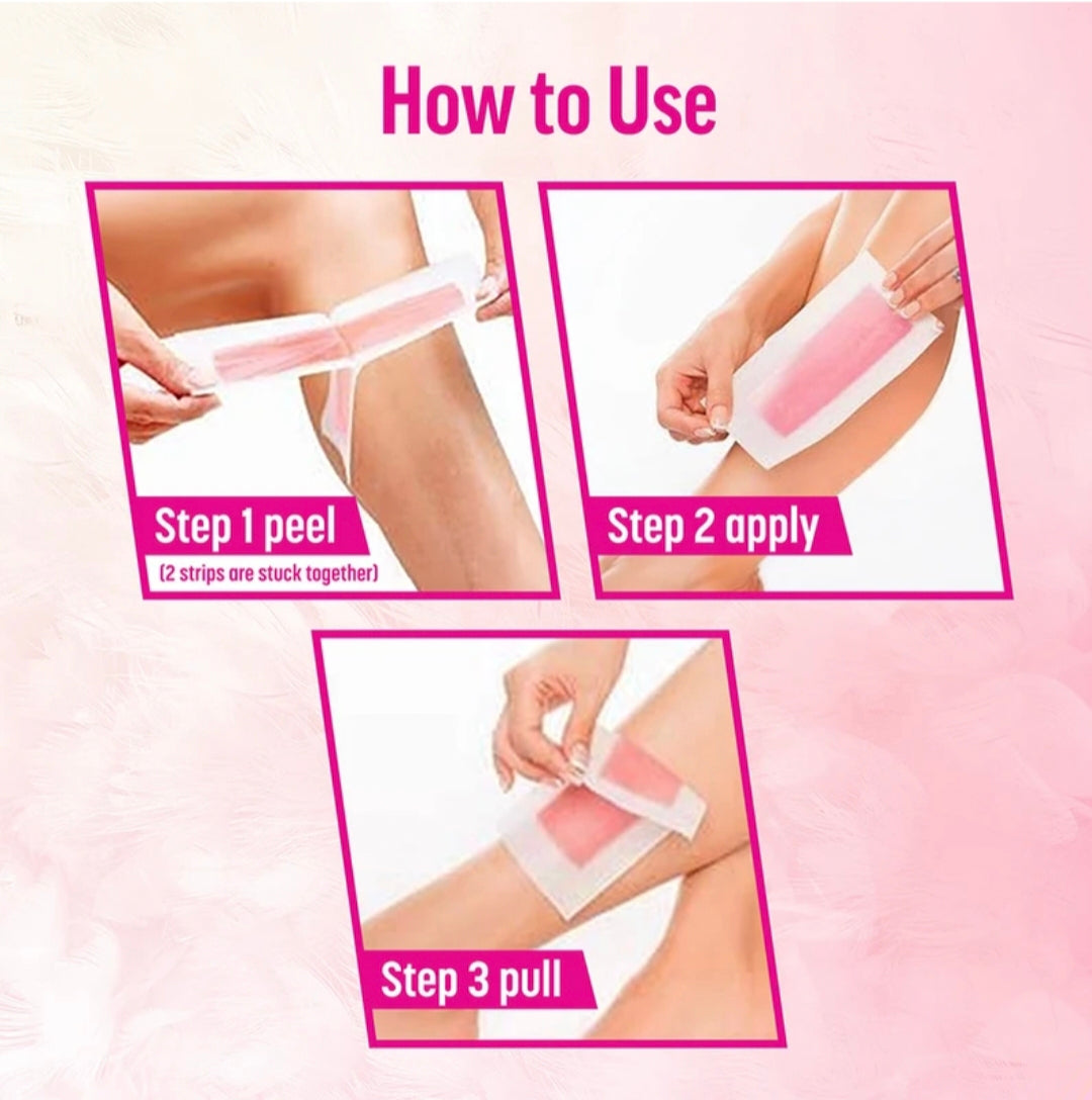Veet Pre-Coated Wax Strips Kit for Smooth Skin, Includes 8 Wax Strips & 2 Perfect Finish Wipes, Easy Hair Removal at Home
