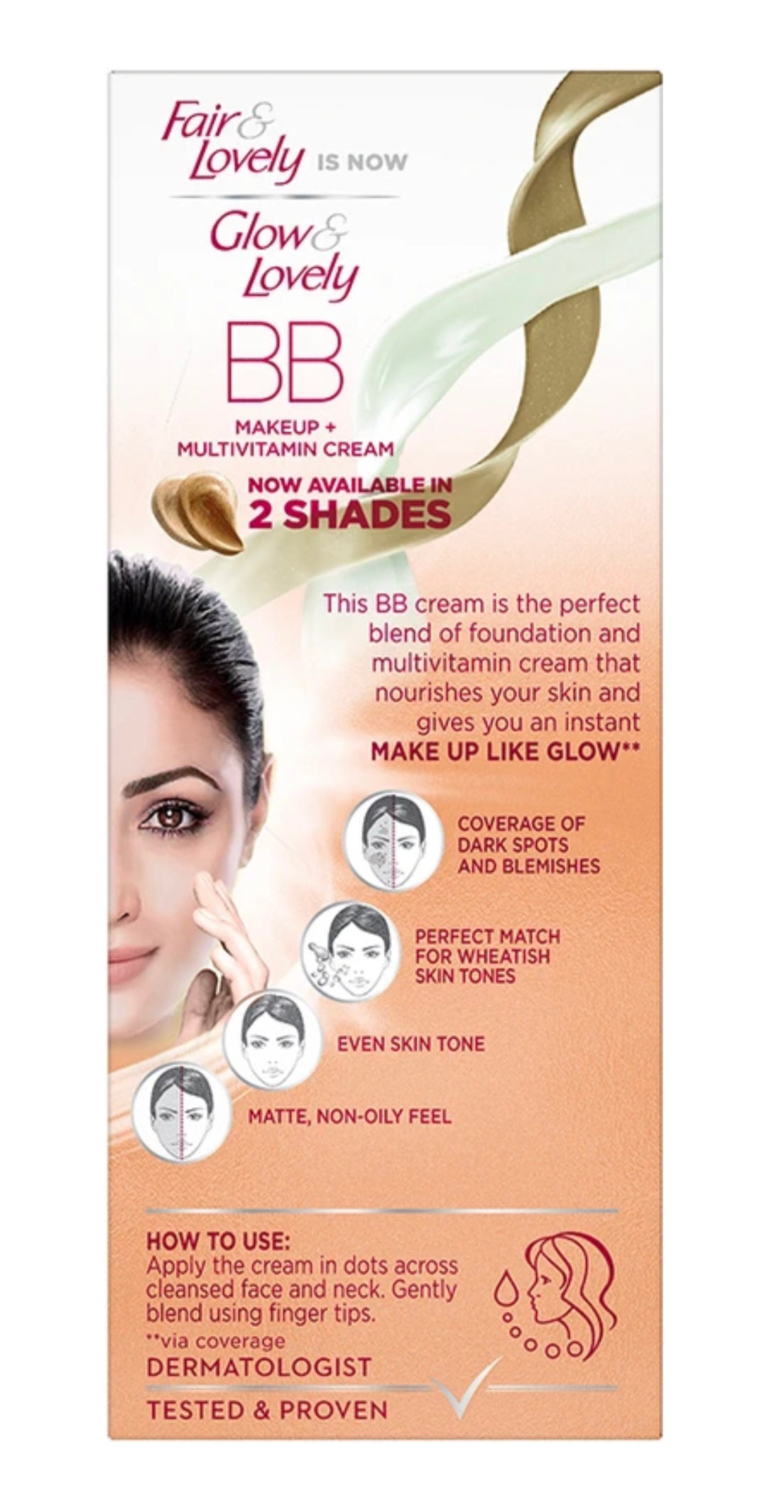 Instant Glow Makeup Cream, Covers Dark Spots & Blemishes, Evens Skin Tone