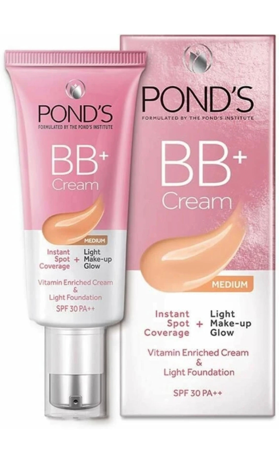 POND'S BB+ Cream Natural Shade with SPF 30 PA++ – Instant Spot Coverage, Light Makeup Glow, Vitamin Enriched Face Cream, Lightweight Foundation for Daily Use