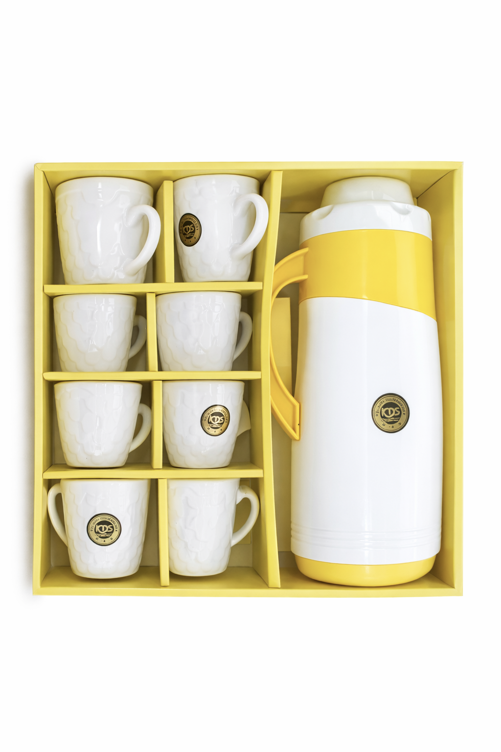 Thermos Flask Set with 6 Cups | Insulated Water Jug with Tea Coffee Cups Set