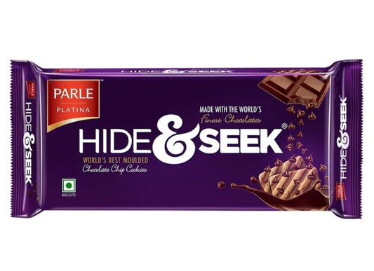 Parle Platina Hide & Seek Chocolate Chip Cookies | Premium Crunchy Biscuits with Rich Chocolate Chips | Delicious Snack for Tea-Time & Anytime Munching