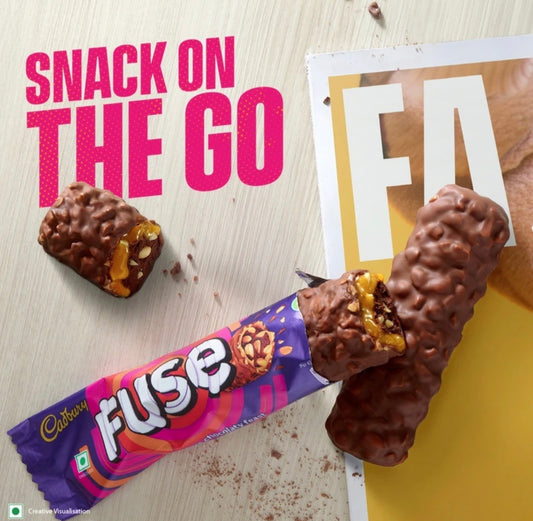 Cadbury Fuse Chocolate Bar | Crunchy Peanut & Caramel Chocolate | Energy Snack Bar | Delicious Chocolate Treat for Hunger Cravings